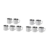 Warmhm 2 Sätze Weinglas Aus Edelstahl Klein Und Wasser Groß Mit Edelstahlbecher Trinkzubehör Gewürzhalter Schnapsbecher Im Hotel Rostfreier Stahl Silver 5 Stücke * 2