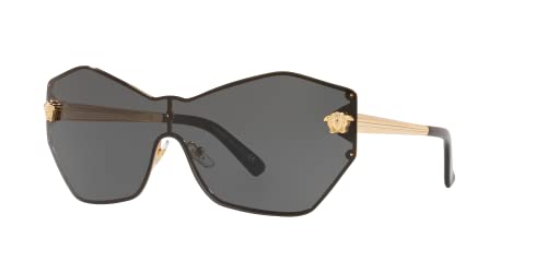Versace Woman Sunglasses Gold Frame, Dark Grey Lenses, 0MM
