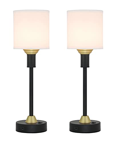 XiNBEi Lighting Mid Century Modern Table Lamp with USB Port & Fabric Shade Black & Gold Bedside Lamps for Desk Bedroom Home Office XB-TL291-MB (2 Pack) XiNBEi Lighting Mid Century Modern Table Lamp with USB Port & Fabric Shade Black & Gold Bedside Lamps for Desk Bedroom Home Office XB-TL291-MB (2 Pack)