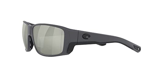 Image of Costa Man Sunglasses Matte Black Frame, Blue Mirror Lenses, 60MM