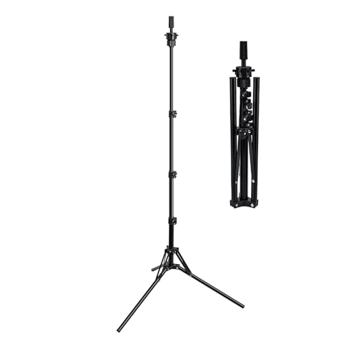 Aofadaning Mannequin Kopf Ständer,Einstellbar (19-63Inch) Reverse Faltbarer Ständer,Metall Perückenständer (Großformat)