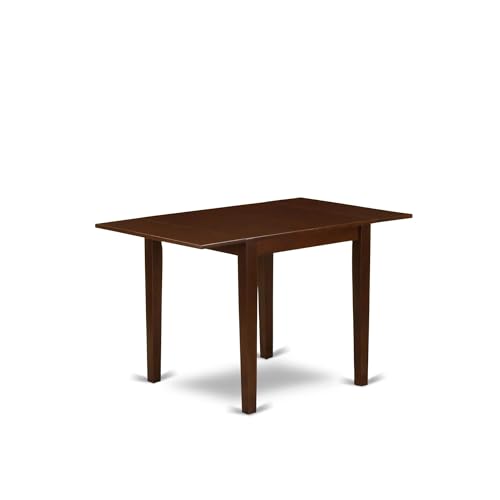 East West Furniture NDT-MAH-T Norden - Tavolo da cucina rettangolare con gambe pieghevoli e gambe eleganti, 76 x 122 cm, mogano