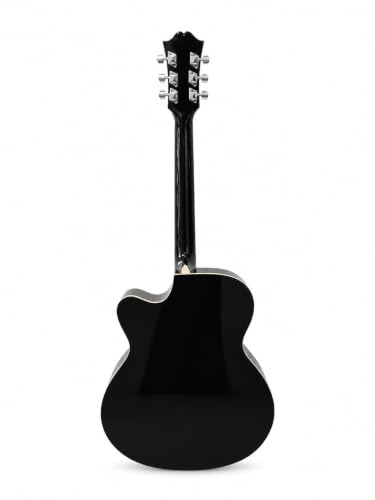 Image of KETOSTICS Acoustic Guitar combo KT-41C,41-inch Cutaway Truss Rod with padded bag,string set,belt and 5 plactrums,rosewood,copper Strings,for Beginners & Intermediate Players Musical Instrument (BLK)