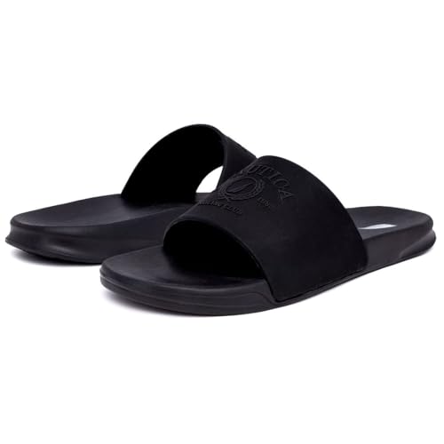 Image of Nautica Men's Open Toe Slide Sandals - Comfortable Indoor & Outdoor Shower Slippers