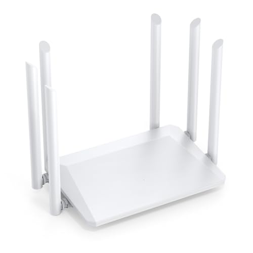 Quystetes Enrutador Inalámbrico de 1200 M, Enrutador de Módem con Antena Externa, Repetidor WiFi de Cobertura Amplia, Enrutador de Señal de 5 GHz para el Hogar y la Oficina, Enchufe Europeo