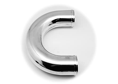 Autobahn88 Aluminium Pijp, 180 Graden, OD 2,75" (70mm), L 12" (300mm), Glanzend Gepolijst, voor Automotive Piping