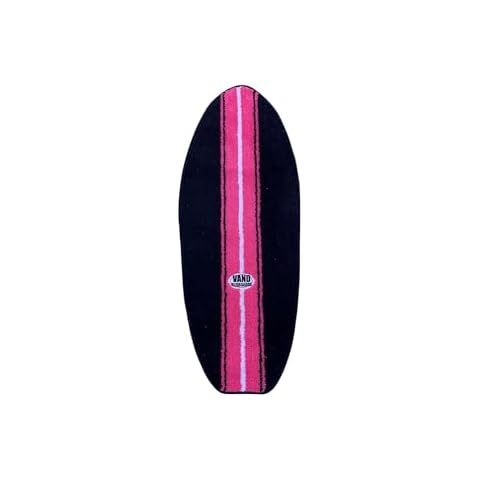 Black and Pink 44" Surfboard Shaped Rug Bath mat Cover