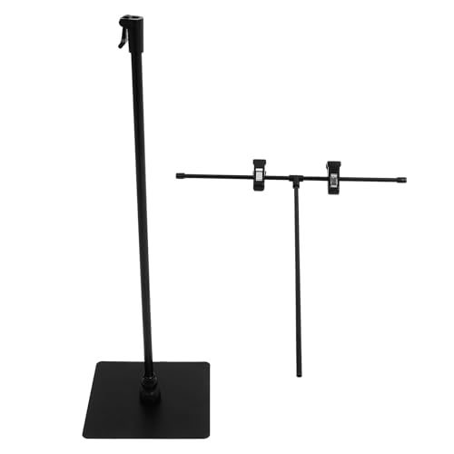 Mikinona Soporte para Póster en Forma de T Ajustable de Acero Inoxidable Soporte para Pancartas de Mesa Negro Base Resistente Expositor Publicitario para Tiendas y Supermercados