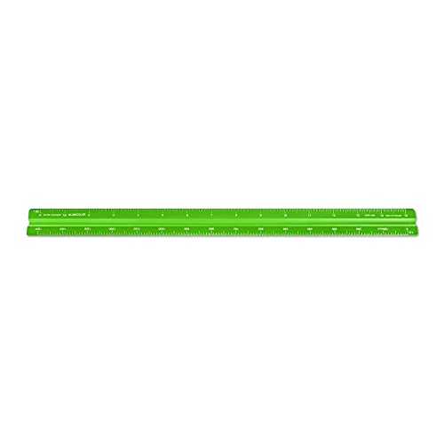 Image of Alumicolor Aluminum Engineer Metric Solid Drafting Scale, 30 Centimeter, Green