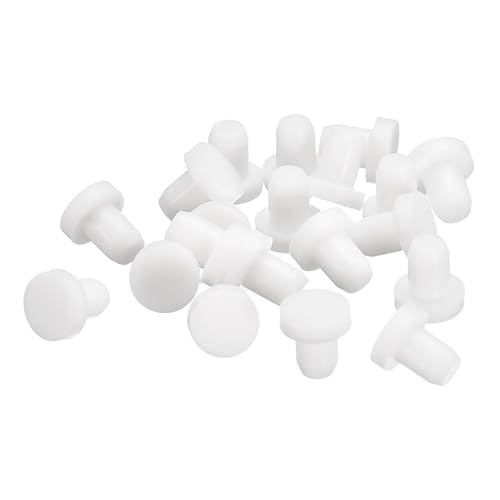 Image of uxcell 20 Pieces White Rubber Stopper, S4.5 Waterproof Plug Holes for 4.5mm / 0.18 inch Hole