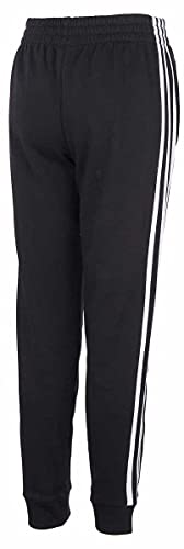adidas Youth 3 Stripe Fleece Jogger (Black/White, Small 8)2