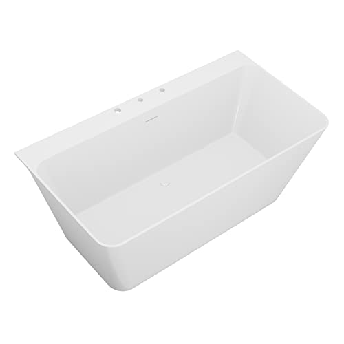 Anzzi 59" Acrylic Freestanding Bathtub, Modern Stand Alone Soaking Tub, Built In Drain And Overflow, Free Standing Tub With Pre-Drilled Faucet Holes, Deck Mount Faucet Not Included (Ft-Az114-59) #TOP9