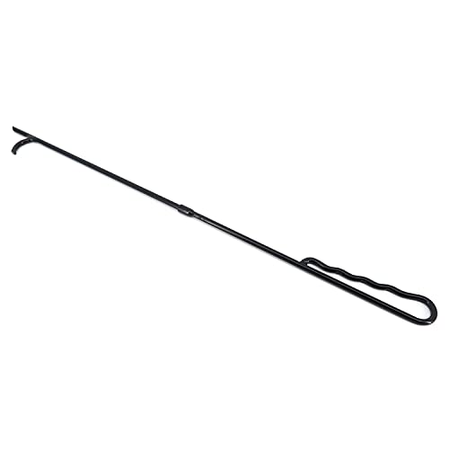 Cast Iron Fireplace Poker, 27.5-Inch Long Heavy-Duty Fire Management Tool for Wood Burner, Stove, Fire Pit, Heat-Resistant Black