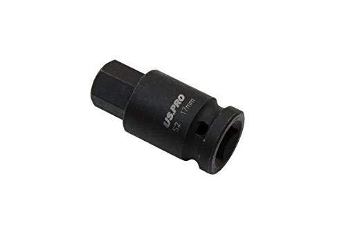 US PRO Tools 1/2" Dr Impact Hex Bit Socket M17 X 55MM 3323