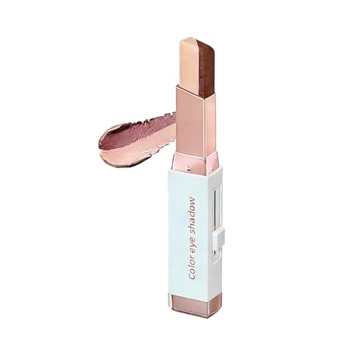Dual-color eyeshadow stick, 2-in-1 gradient shimmer eyeshadow stick, long-lasting, waterproof, and easy to blend