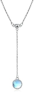 HXWZB Y Necklace 925 Sterling Silver Moonstone Necklace Dog Paw Necklace