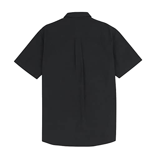 Image of JEKAOYI Mens Casual Linen Cotton Button Down Short Sleeve Shirts Cuban Camp Guayabera Beach Tops
