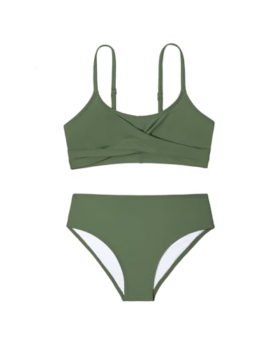 Image of Century Star Girls Swimsuits for Teens Bikini 2026 Solid Teen Bathing Suits Adjustable Straps Swimwear Padded 8-15 Years