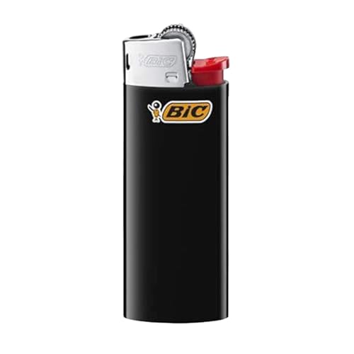 BIC J25 Mini Lighter – Alloy Steel & Resin Build Lighters, Up to 1,450 Lights Assorted Colour & Long Lasting Gas Lighter, Compact & Small Pocket Lighters for Smoking, Camping & BBQ | Pack of 1