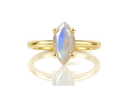 Bague en Pierre de Lune marquise pour mariage et fiançailles de femme