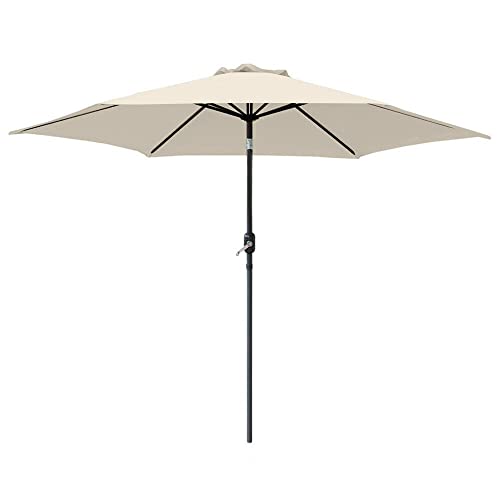 Parasol de jardin alu inclinable crème 2.5m pour terrasse et balcon
