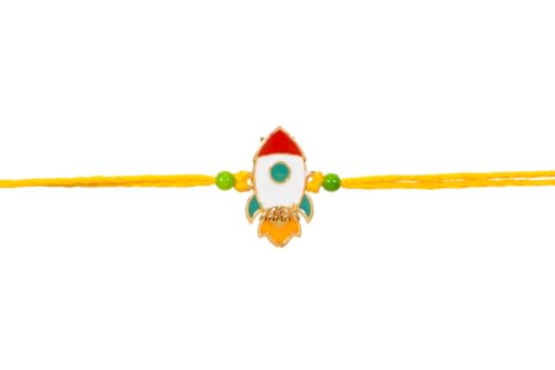 Image of Kizzi Kids Rakhi Set - Astronaut /Spaceman & Rocket Cartoon Rakhis for Boys | Cute Rakhi Combo for Kids