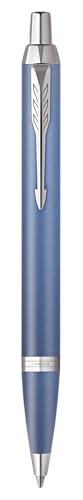 Image of Parker IM Writing Rituals Ballpoint Pen, Quiet Blue Case with Colour Gradient and Chrome Trims, Medium Tip, Blue Ink, Gift Box
