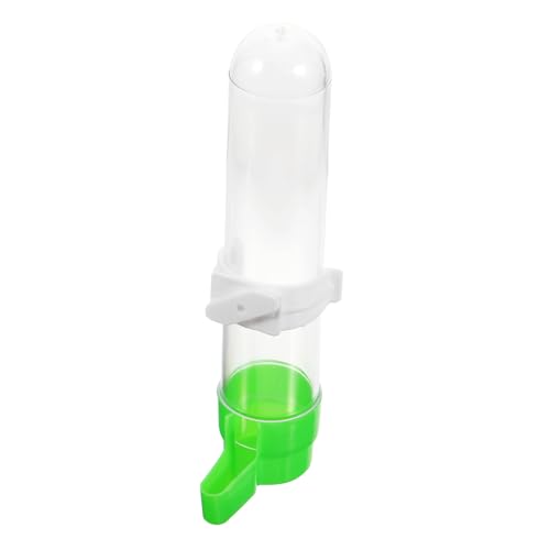 YARNOW 自動鳥用水飲み器 透明ボトル 緑底 ペット用品 丈夫なプラスチック製 ケージ用給水器 鳥の健康を守る自動フィーダー