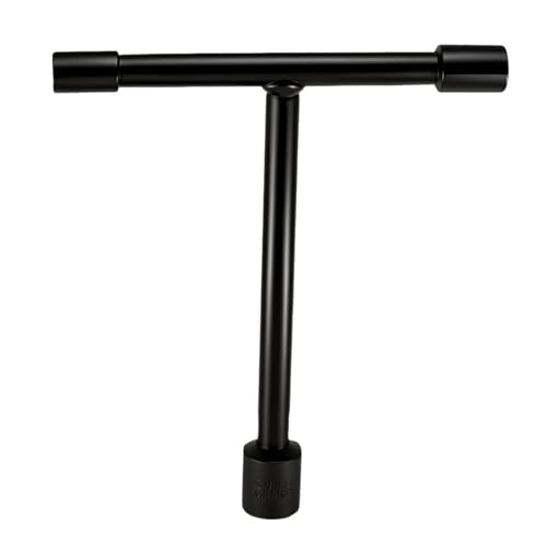 Image of 3-Way T-Handle Wrench Removable 8mm 10mm 12mm Sockets for Repairing Bicycle, Car,Motorcycle,Durable Powder Coated Black Finish