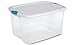 Sterilite 18888004 66 Quart/ 62 Liter Latch Box, White Lid & Clear Base w/ Blue Aquarium Latches, 4-Pack