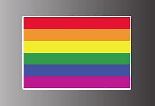 LBGTQ Rainbow Pride Flag Sticker Wall Decal Magnet Static Cling (Wall Decal, 5 Wide)