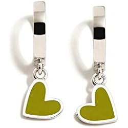 Agatha Pendientes Aro Pendientes Agatha Ruiz de la Prada plata Ley 925m colección Hoops aro 11mm. corazones esmaltados