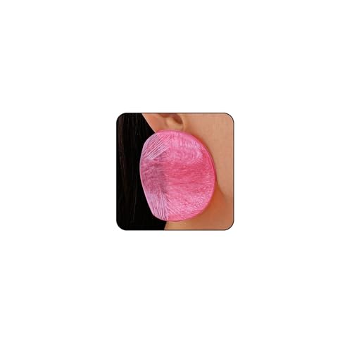 Acrylic Earrings Colorful Big Round Studs Earring Pink Statement Earrings for Women Resin Large Irregular Geometric Drop Dangle Earring Fashion Fun Unique Chunky Jewelry (Pink)