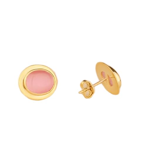 Boucles d'oreilles œil de chat en argent 925 plaqué or au fini ovale raffiné