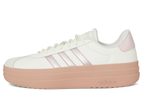 Image of adidas Womens Vl Court Bold Lace Up Sneakers Shoes Casual - Pink
