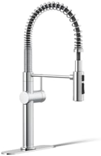 KOHLER 22973-CP Crue High-Arc Kitchen Faucet with Pull Down Spring Spout, Professional Pre-Rinse Kitchen Faucet, Commercial Faucet, Polished Chrome