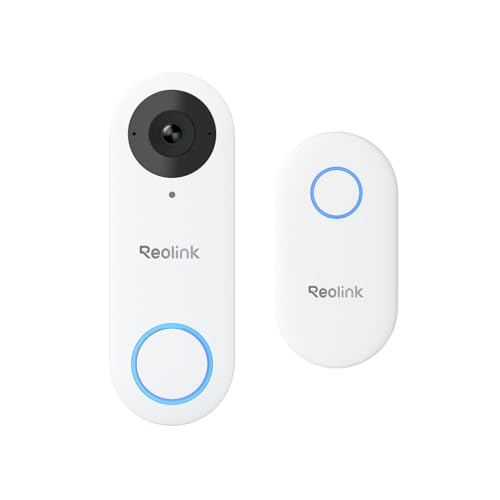 Reolink 5MP Video-Türklingel PoE-Kamera mit Chime, 3:4 Kopf-zu-Fuß-Ansicht, 2-Wege-Audio, Personen-/Paket-Erkennung, Wasserdicht, Nur unterstützt NVR, Verkabelt - Nicht WLAN Version, Weiß 1