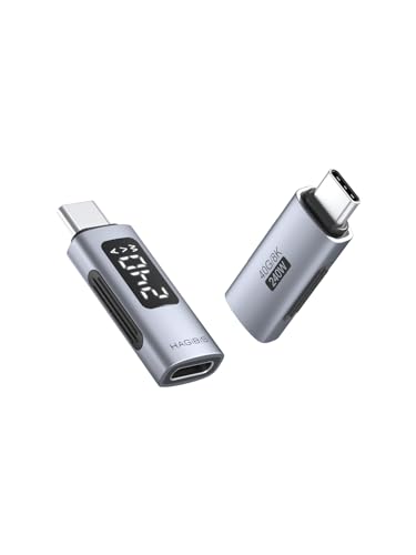 Hagibis LED Display USB C Adapter 240W 40Gbps 8K@60Hz, USB4 Connecter for Thunderbolt 4/3, iPhone 16 15 Pro Max, Current Voltage Fast Charging Monitoring Display Tester Detector (TUA04)