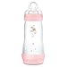 MAM Biberon Easy Start 320 ml, Biberon anticolica per allattamento misto, Riduce le bolle d'aria e il rischio di coliche, Accessori neonati 4+ mesi autosterilizzanti e con tettarella misura 3, Rosa immagine
