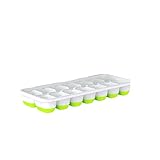 JINGYAN Moldes y bandejas para hielo Square Silicone Ice Tray with Lid Soft Bottom Cream Cube Mold