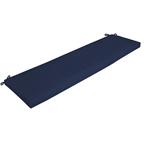 Image of Arden Outdoor Bench Cushion, 46 x 17, Rain-Proof, Fade Resistant Sapphire Blue Leala