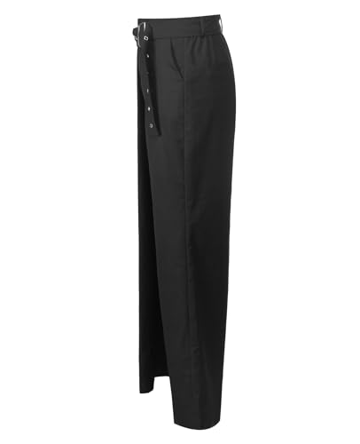 RAMISU Women Straight Leg Dress Long Pants for Women High Waist Office Business Asymmetrical Trousers Pants with Belt3
