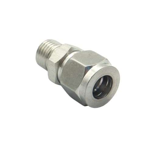 Conector pasatubos de doble bicono de 12mm a macho 1/4 BSPP en acero 304 4