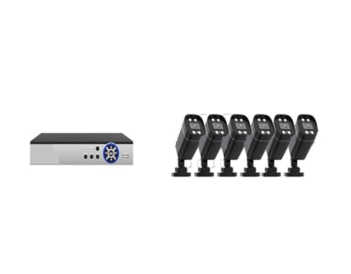 Sistemas de cámaras CCTV, Kits De De Seguridad De Cámara CCTV De 8 Canales, Cámaras De Vigilancia AHD De 5MP, Conjunto DVR, Detección, Visión Nocturna Infrarroja(None,8CH 6pcs 5MP CAM)