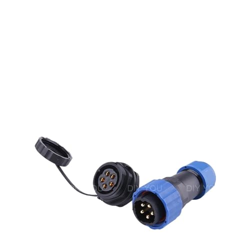 Conector aviación SP20 IP68 hembra macho de 5 pines con tuerca trasera SP20-5L