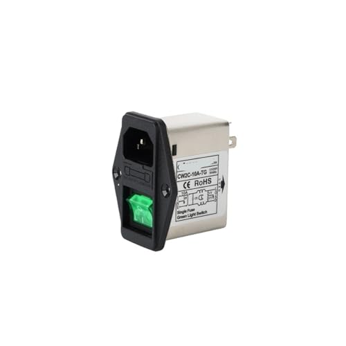 Toma de corriente con filtro CW2C-10A-TG con interruptor verde para 220V 2