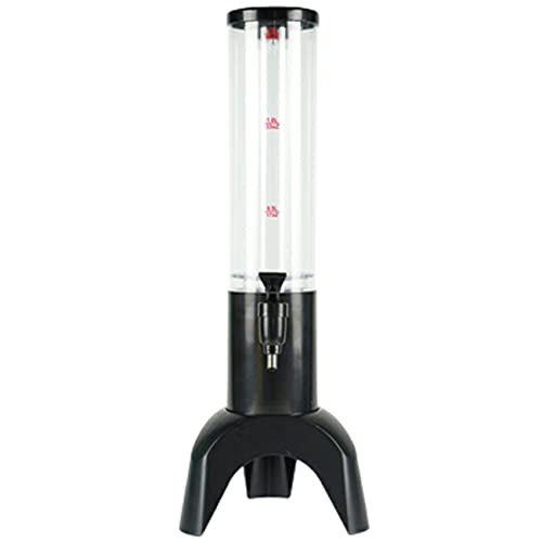 yasoe 1,5L Torre Dispensadora de Cerveza Grifo Integrado de Fácil Limpieza con Tubo de Hielo Dispensador de Torre Transparente de Bebidas - Negro