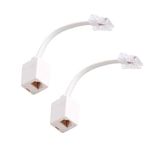 2 Pack RJ45 to RJ11 Converter Adapter Connector M/F Cable,Uvital Telephone RJ11 6P4C Female to