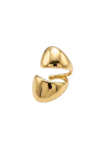 Gold-Tone Chunky Ear Cuff, Bold Dome Style, No Piercing Required, Statement Jewellery-image-3