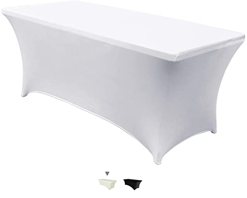 ALESWEAR 6ft Spandex Tablecloths for Home Rectangular Table Fitted Stretch Table Cover Polyester Tablecover Lash Bed Cover Table Toppers Massage Table Cover Event Party Celebration Birthday Function